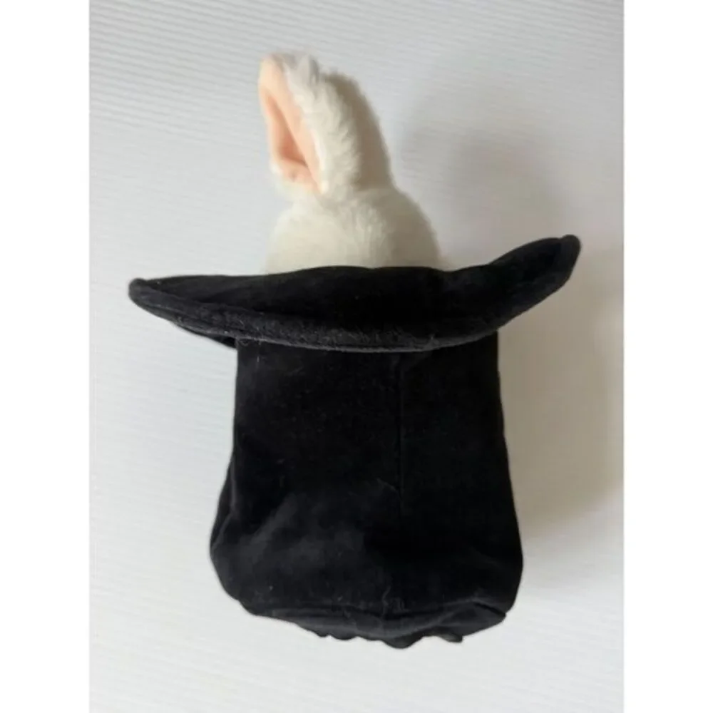 Folkmanis White Rabbit In Black Hat Hand Puppet‎ Peekaboo